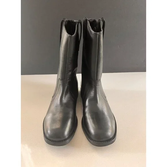 New Free People Black Leather Easton Equestrian Ankle Boots size 8.5 - Picture 4 of 9